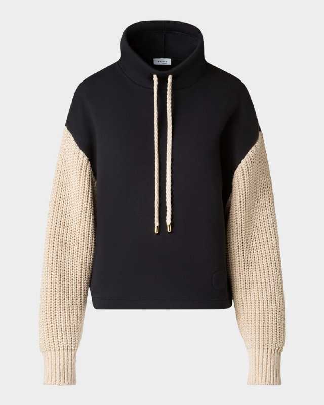 Mixed-Media Chunky Knit Sweater